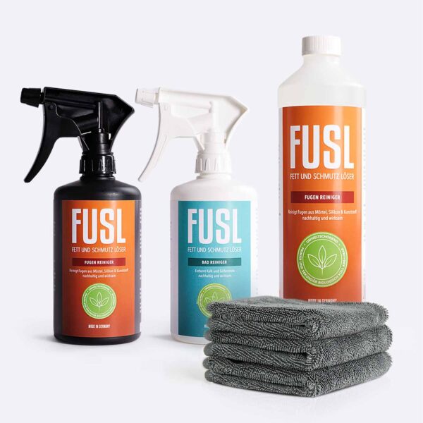 Fugen Reiniger und Bad Reiniger im Set-Angebot mit Mikrofasert&uuml;chern