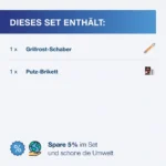 Das FUSL Grill-Schaber Basic Set enth&auml;lt einen Grillrost-Schaber und ein Puzbrikett f&uuml;r die leichte Reinigung von Grillrosten. Du sparst mit diesem Set 5% und schonst die Umwelt.