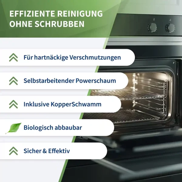 Entferne Eingebranntes, Fett und Verkrustungen in Minuten mit dem FUSL Backofenreiniger